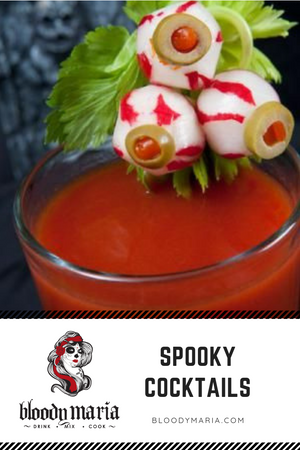 Happy Halloween to all you ghosts and goblins out there! We hope you are feeling FESTIVE - and ready to PARTY! We have created recipes with Bloody Maria mix. A VAMPIRE inspired recipe with tequila, and a fun Halloween garnish Happy Haunting!!
